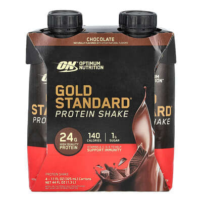 Optimum Nutrition Gold Std 40 Grs Protein Shake 14Oz 12 Paquete Chocolate