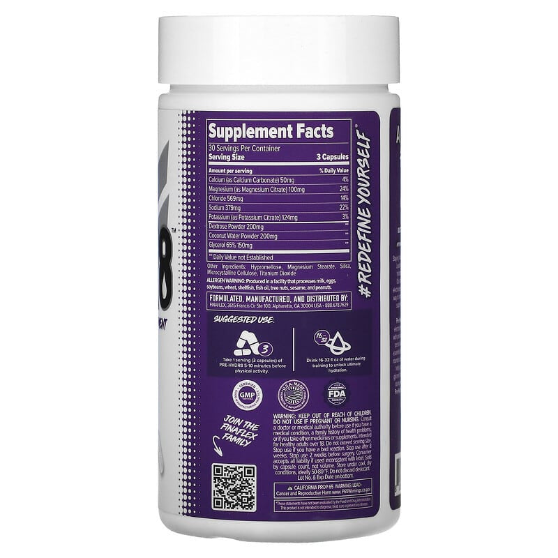 Finaflex Pre - Entreno Hydr8 90 Veggie Cápsulas 50