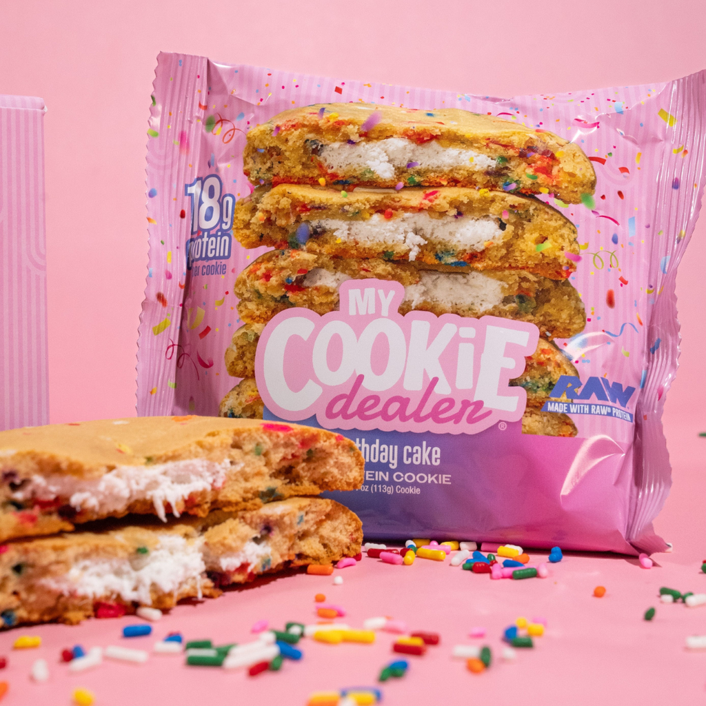 Raw My Cookie Dealer 113 g 12 Paquete Birthday Cake