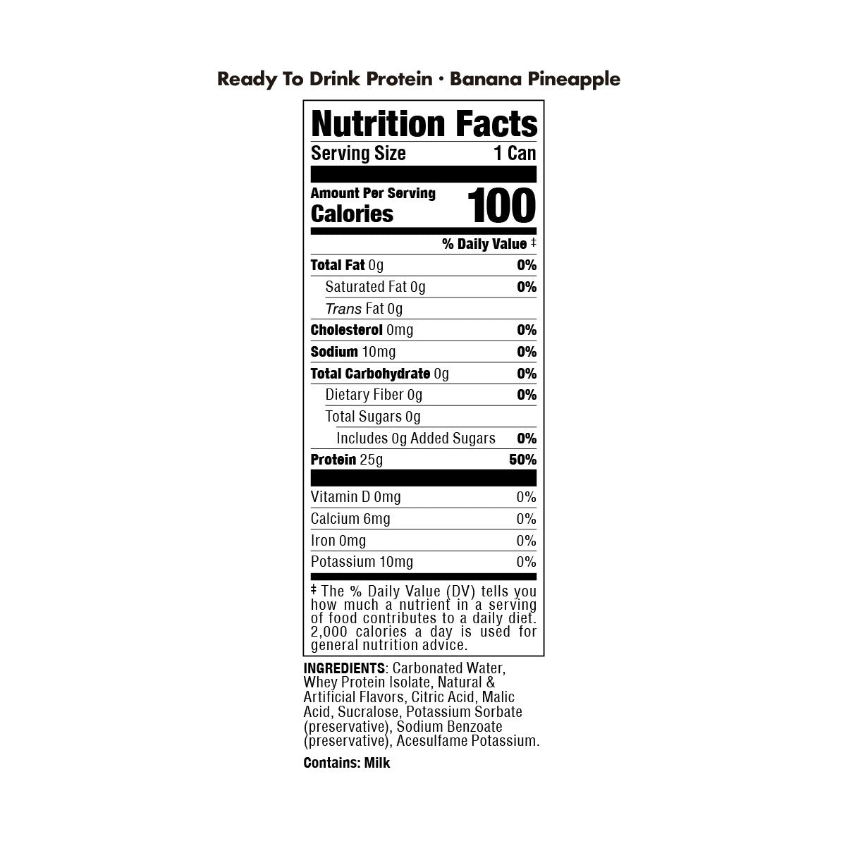 Bucked Up Lightly Carbonated Protein 16 Onzas Banana Pineapple