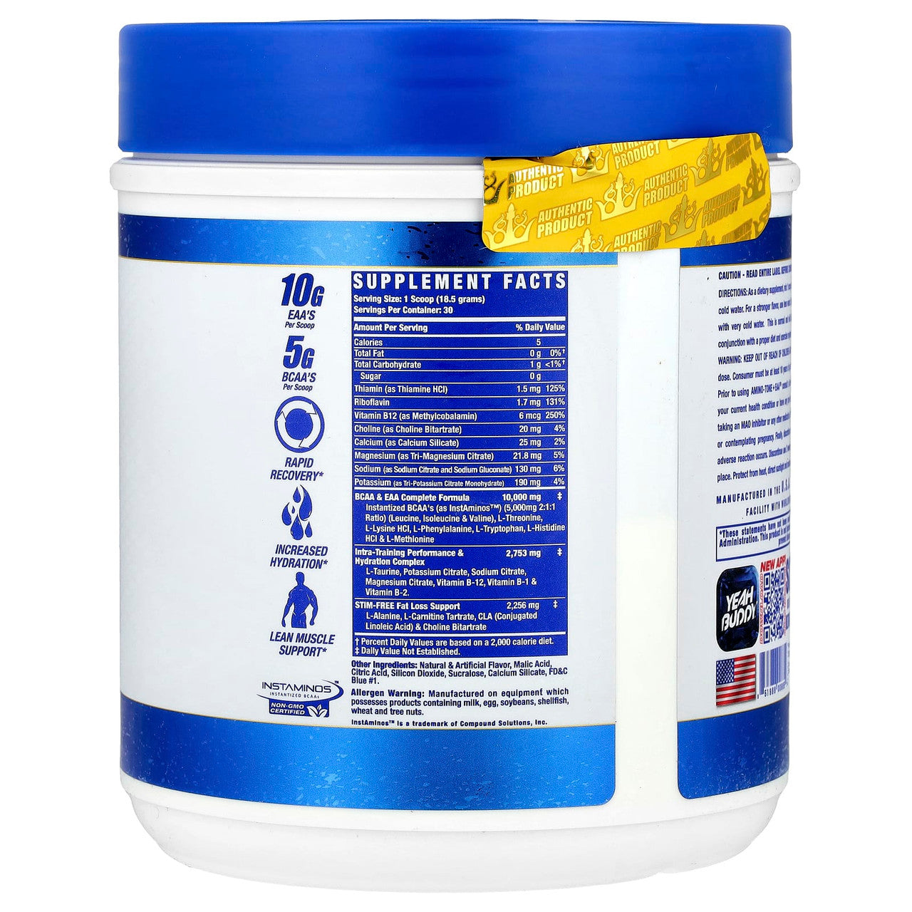 Ronnie Amino Tone EAA 30 Porciones Blue Razz