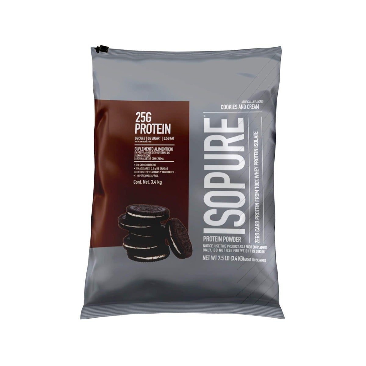 Nb Isopure Zero Carb Bag 7 5 lb Cookies Cream