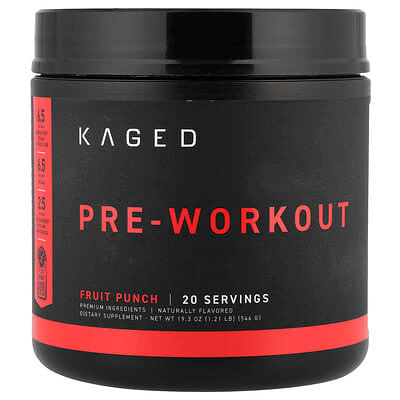 Kaged Pre - Entreno Kaged 20 Porciones Fruit Punch Estimulante Free