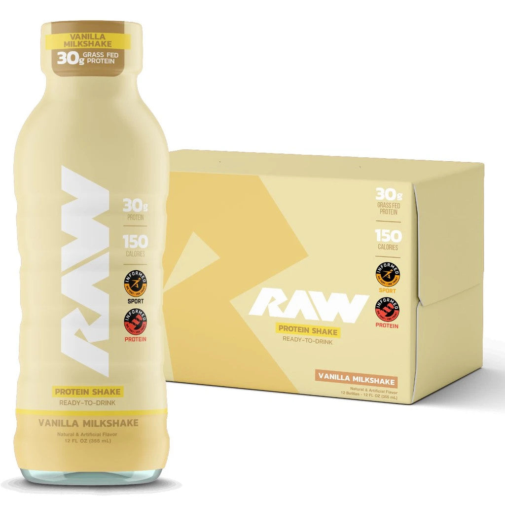 Raw Protein Lista para Beber 12 Onzas 12 Paquete Vainilla Milkshake