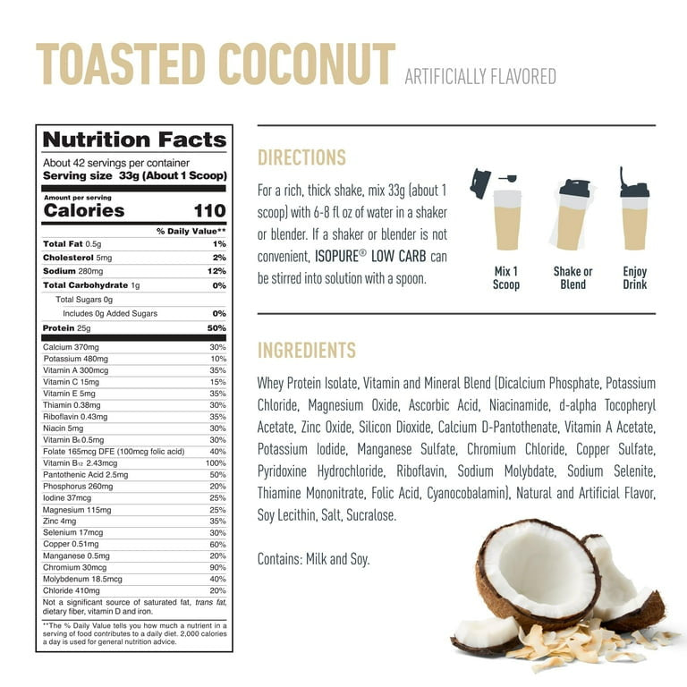 Nb Isopure Low Carb 3 lb Toasted Coconut