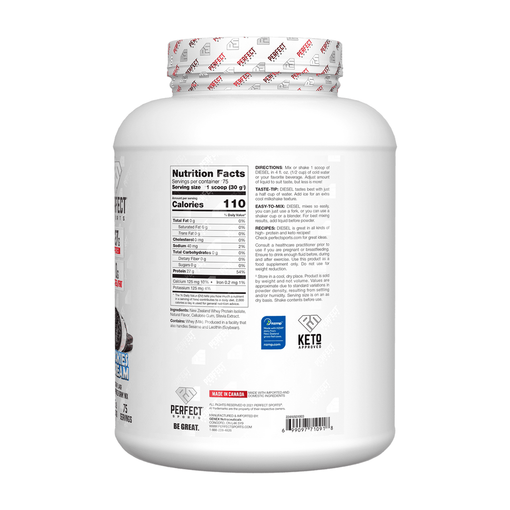 Perfect Sports Diesel 100 New Zealand Whey Aislado 5Lb Cookies N Cream