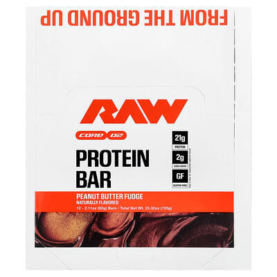 Raw Protein Bar 12 Paquete Peanut Butter Fudge
