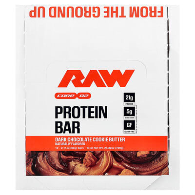 Raw Protein Bar 12 Paquete Dark Chocolate Cookie Batter
