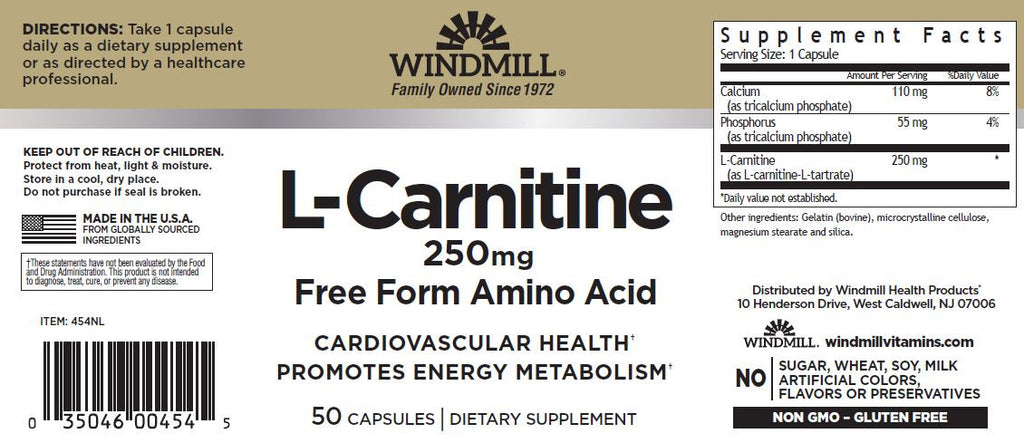 Whp L Carnitine 250Mg 50 Cápsulas