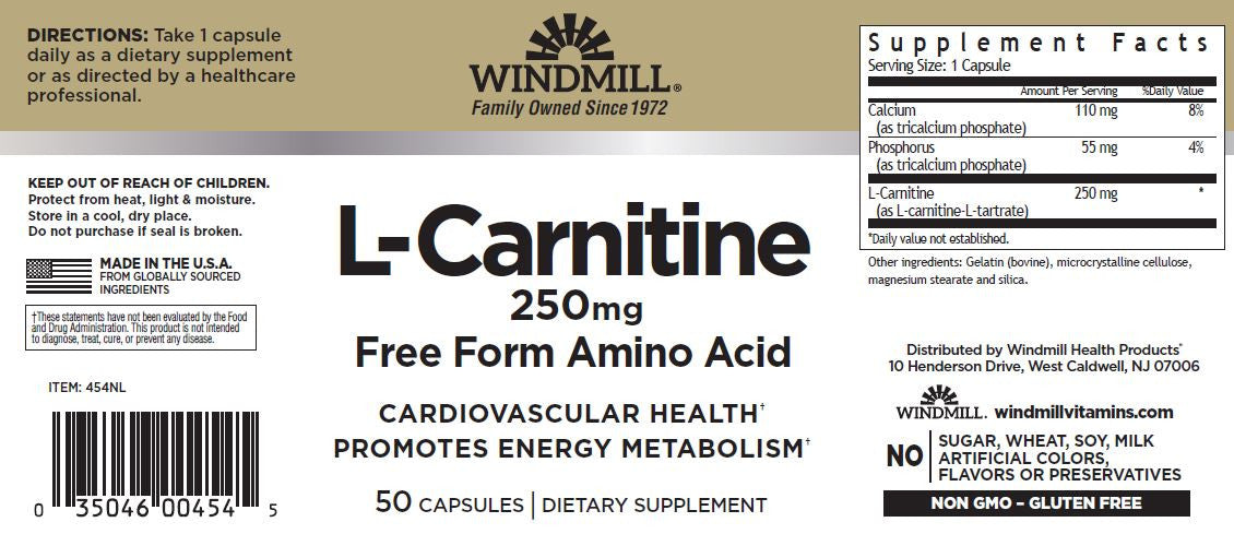 Whp L Carnitine 250Mg 50 Cápsulas