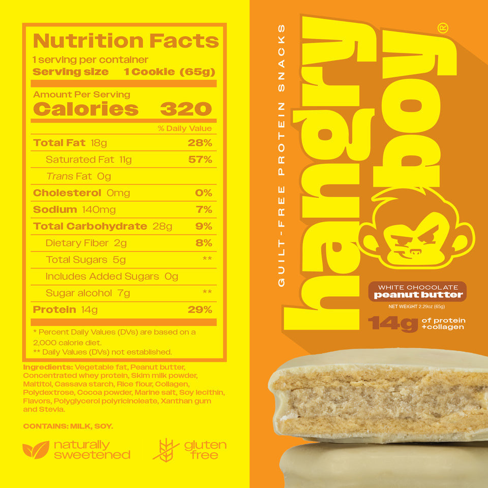 Hangry Boy 65 Grs 12 Paquete White Chocolate Peanut Butter