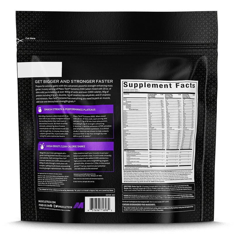 Muscle Tech Mass Tech 12 Libras Extreme 2000 Triple Chocolate Brownie