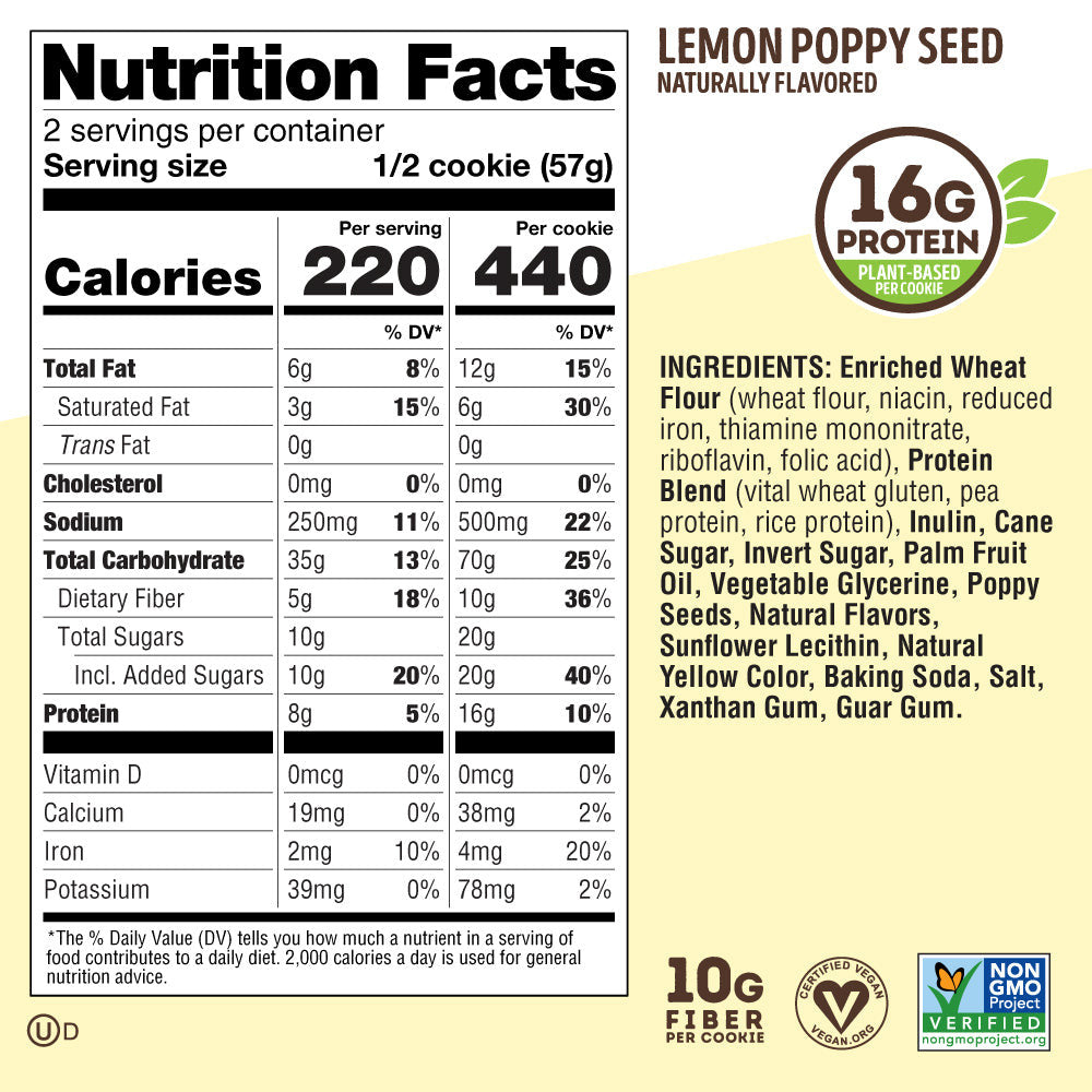 Lenny y Larry´S Complete Cookie 12 Cookies Lemon Poppyseed