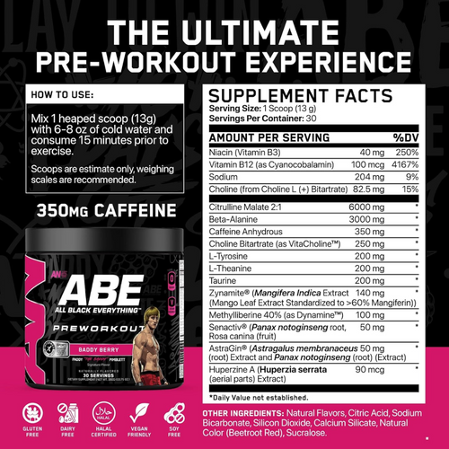 Applied Nutrition Abe Ultimate Pre - Entreno 30 Porciones Baddy Berry