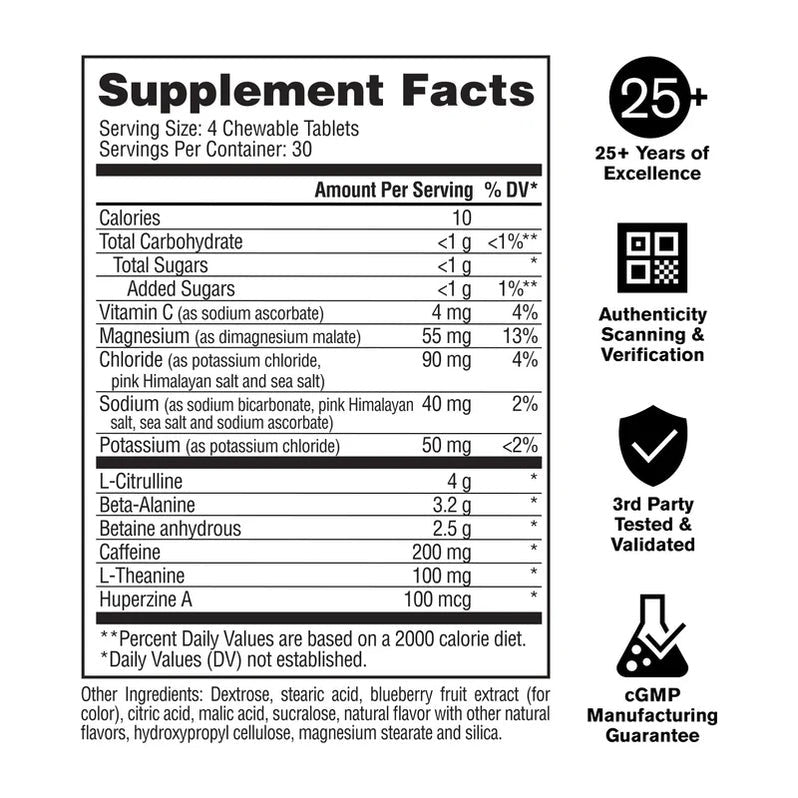 Gat Sport Sport Nitraflex Pre - Entreno Chews 30 Porciones Blue Raspberry
