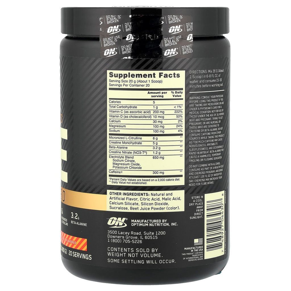 Optimum Nutrition Gold Std Pre Advanced 20 Porciones Strawberry Mango Daiquiri