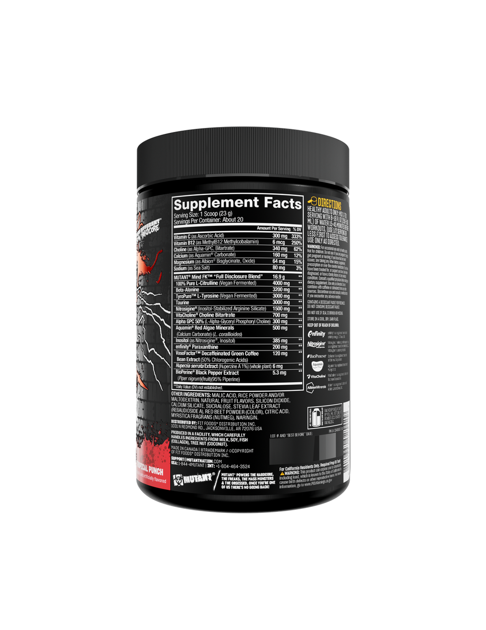 Mutant Mind Fk Tropical Punch 20 Porciones