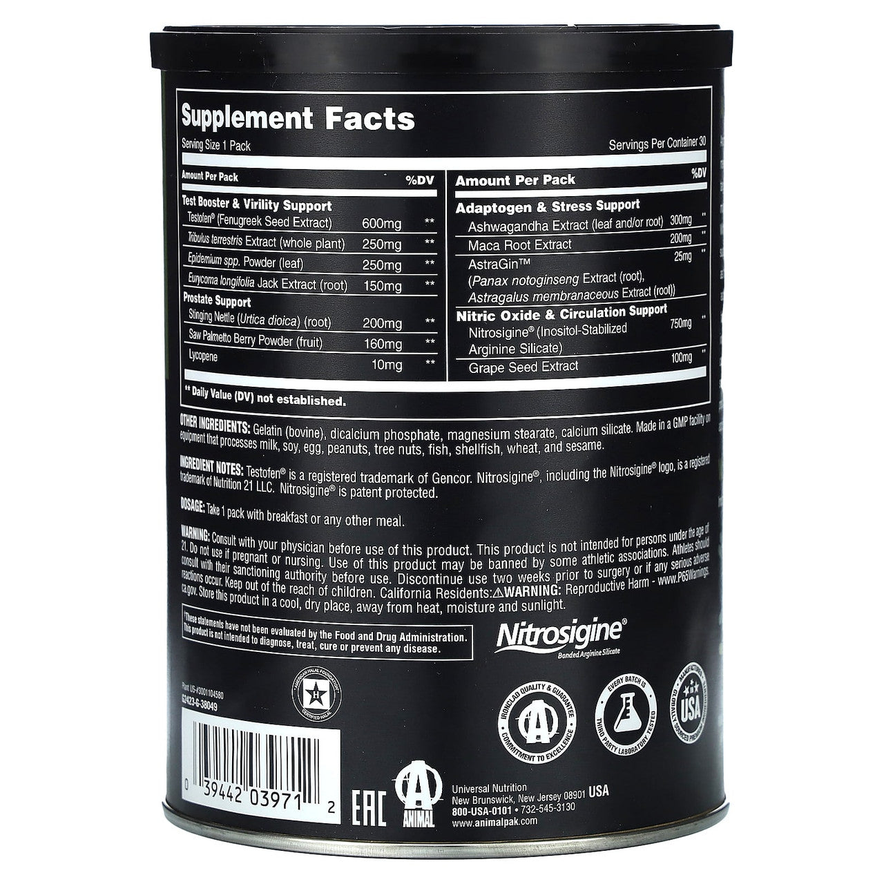 Universal Animal Tnt 30 Packs