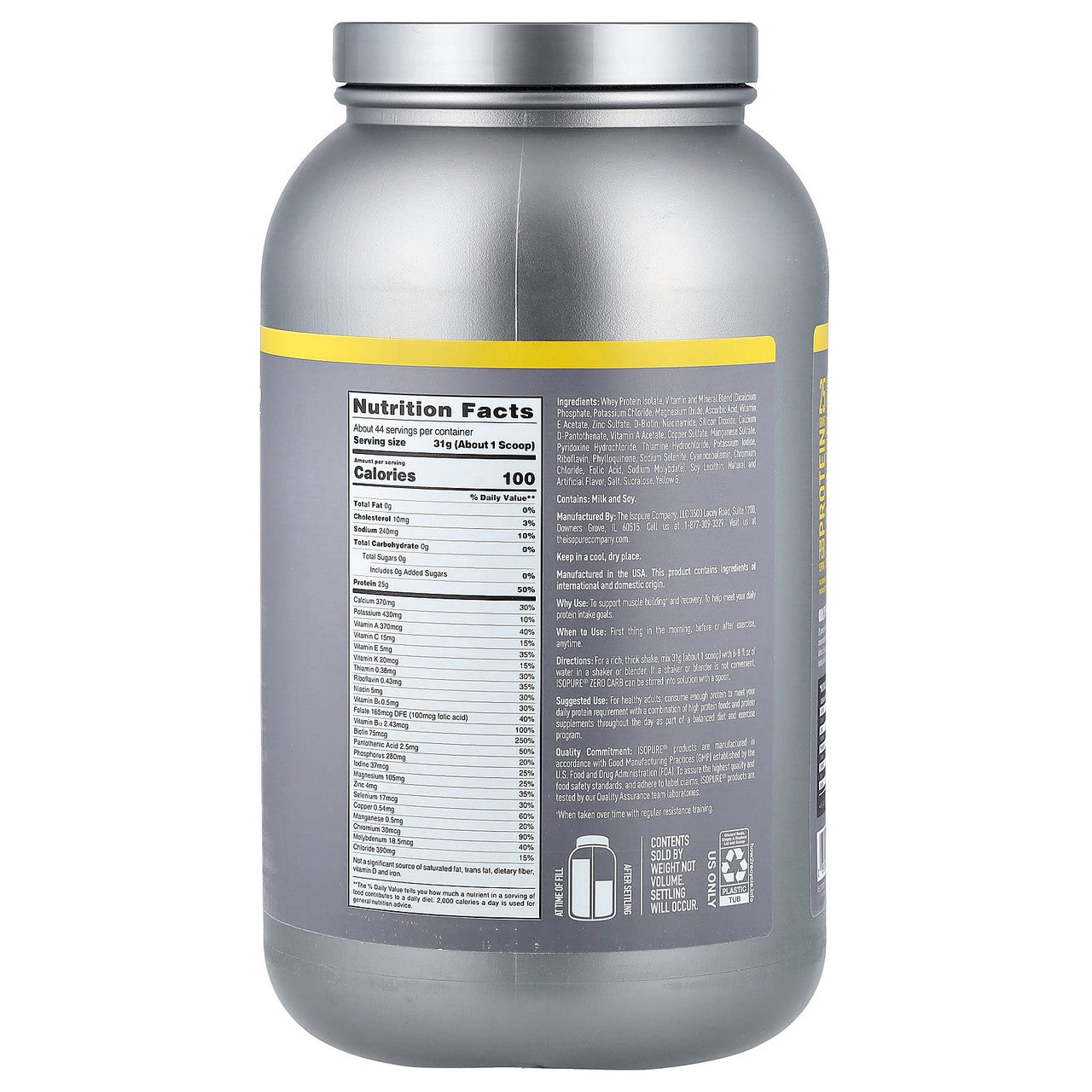 Nb Isopure Zero Carb 3 lb Banana