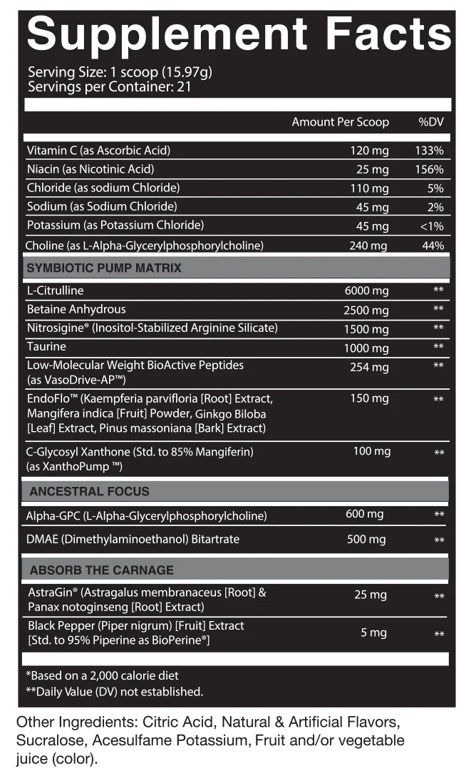 Nutrifitt Carnage Pump Non Estimulante 21 Porciones Ragesicle