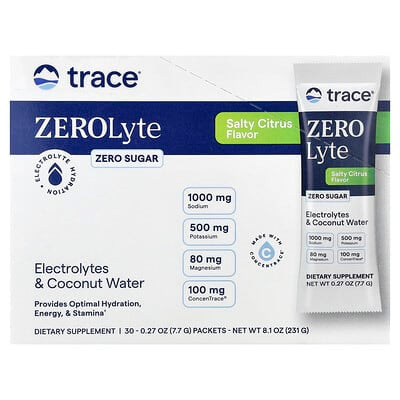 Trace Mineral Zerolyte 30 Stick Citrico Salado