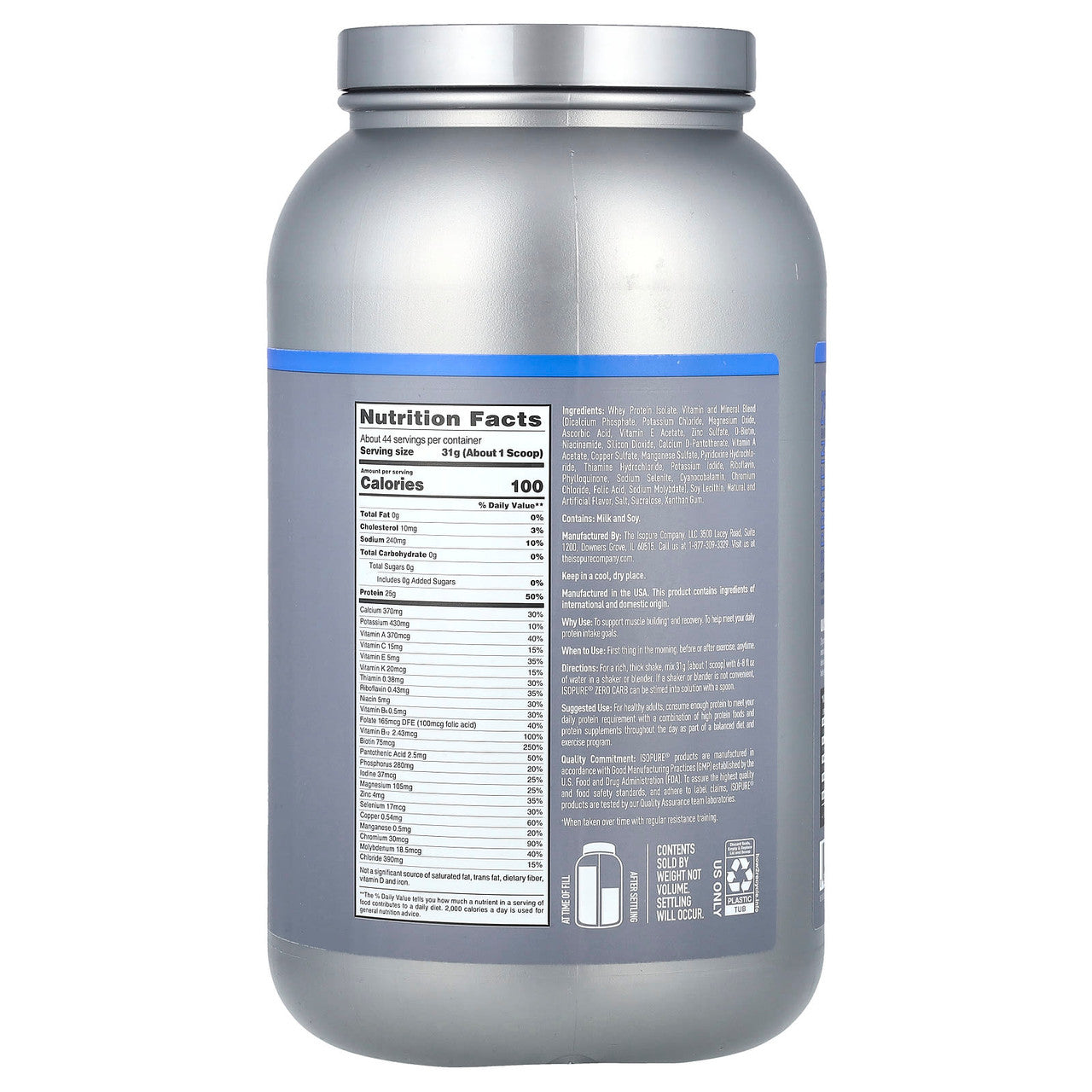Nb Isopure Zero Carb 3 lb Vainilla
