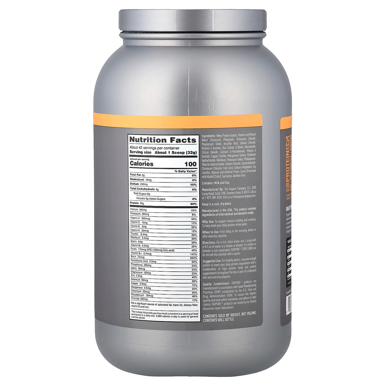 Nb Isopure Zero Carb 1 lb 454 Grs Cookies Cream