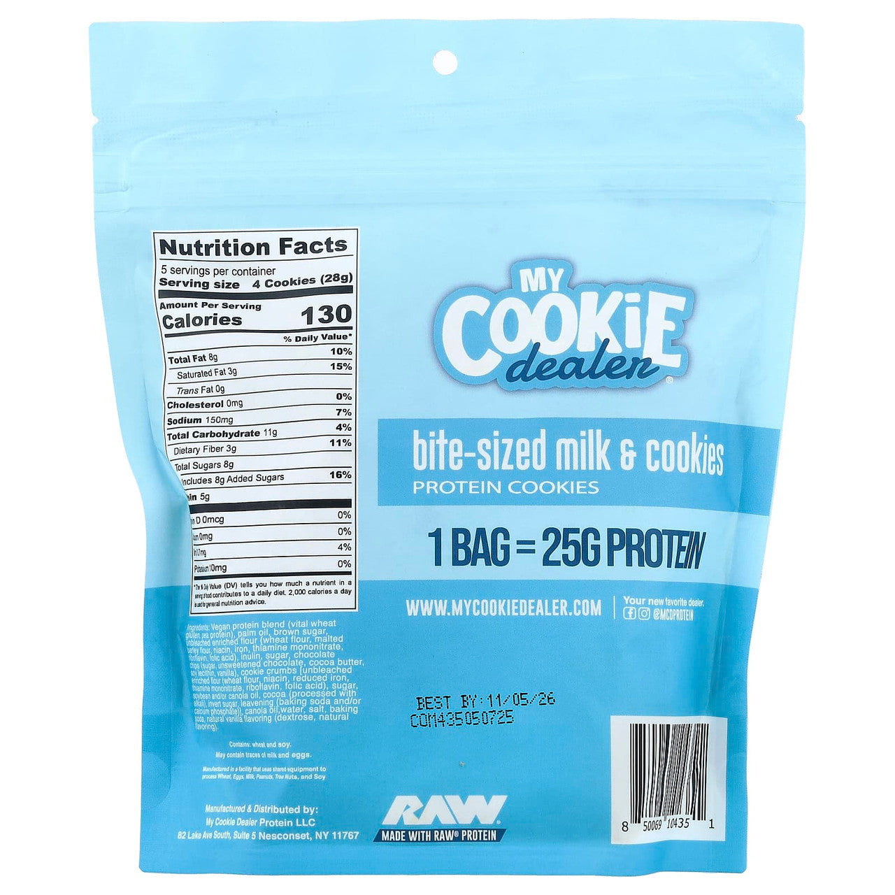 Raw My Cookie Dealer Bite Sized 6 Bag 142 Grs Milk And Cookies