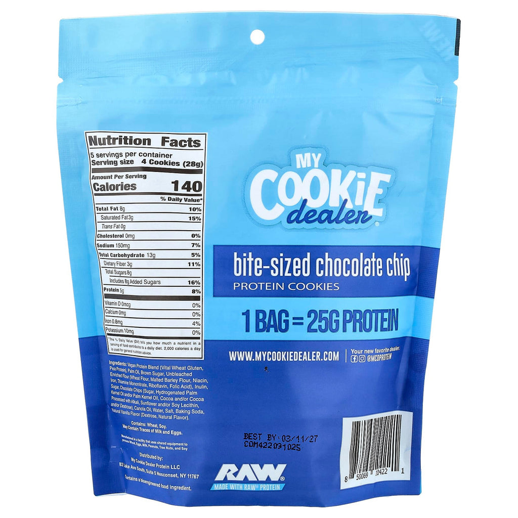 Raw My Cookie Dealer Bite Sized 6 Bag 142 Grs Chocolate Chip