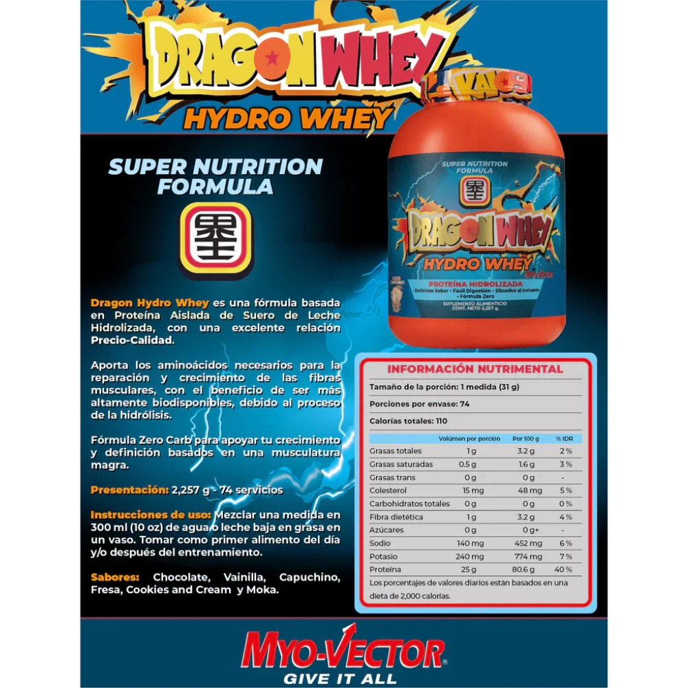 Pbs Myo Vector Dragon Pharma Hydro Whey Zero 5 Libras Capuchino