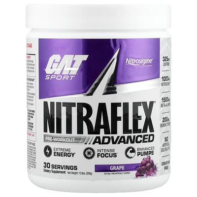 Gat Sport Nitraflex Pre-Entreno Chews 30 Porciones Grape Cotton Candy