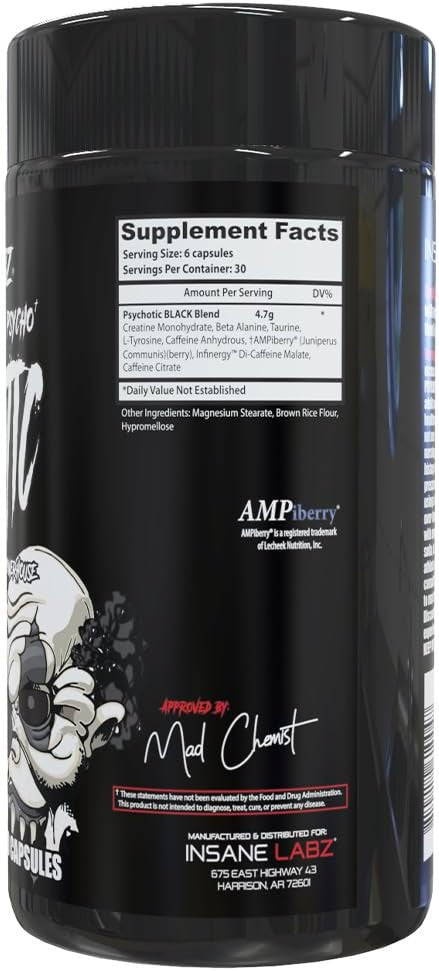 Insane Labz Insane Psychotic Black 180 Cápsulas