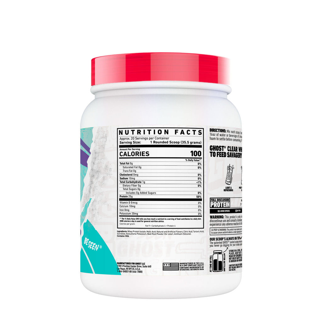 Ghost Whey Clear Aislado 20 Porciones Strawberry Watermelon