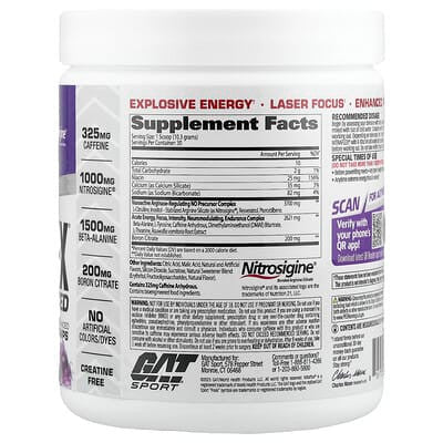 Gat Sport Nitraflex Pre-Entreno Chews 30 Porciones Grape Cotton Candy