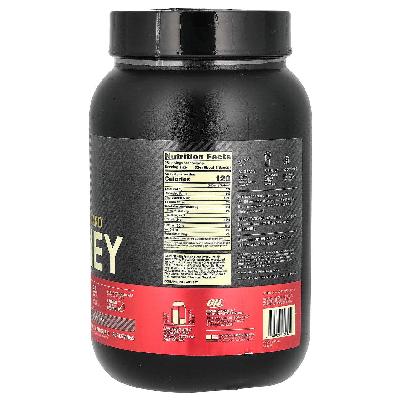 Optimum Nutrition 100 Whey Gold Std 2 Libras Extreme Milk Chocolate