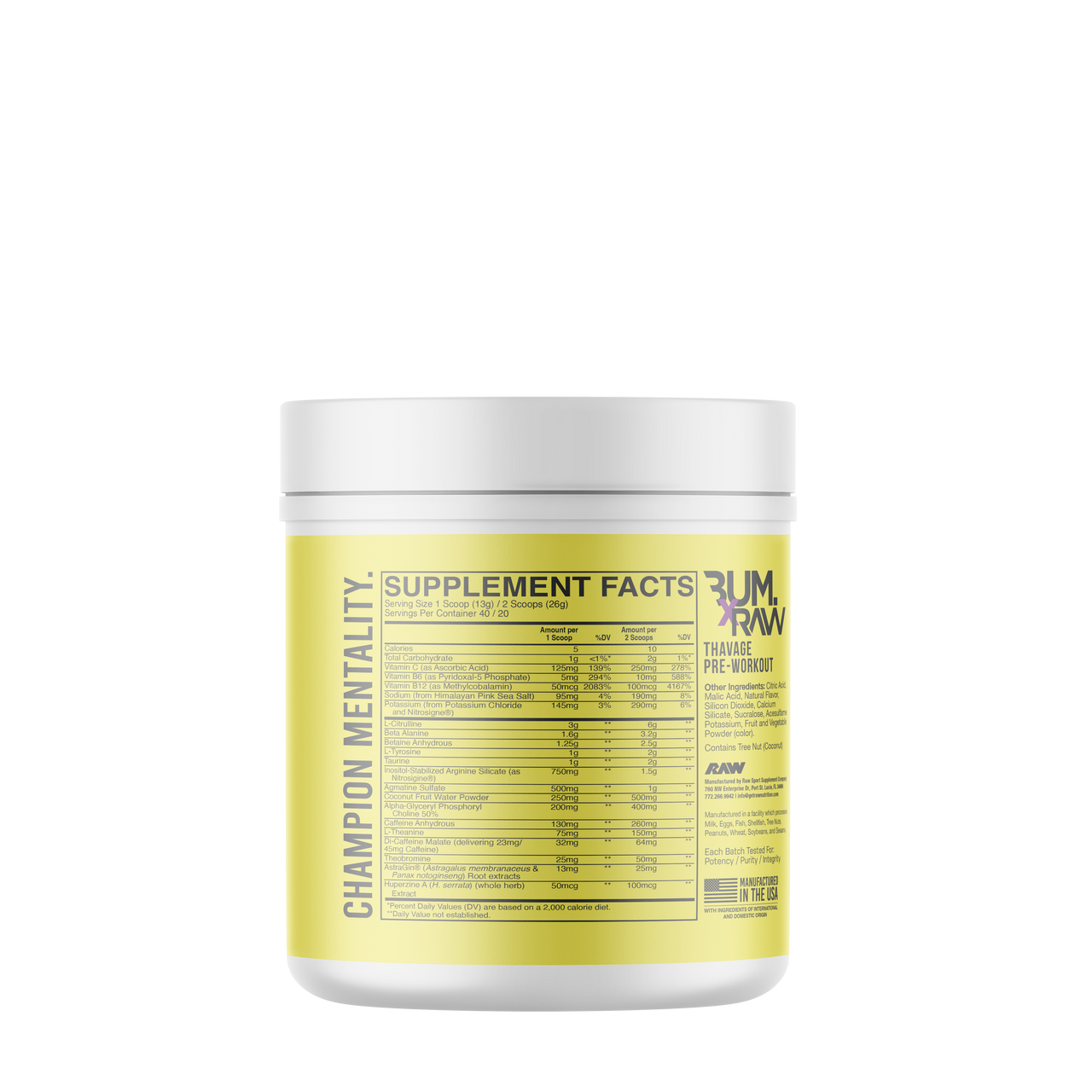 Raw Steady State 20 Porciones Lemonade