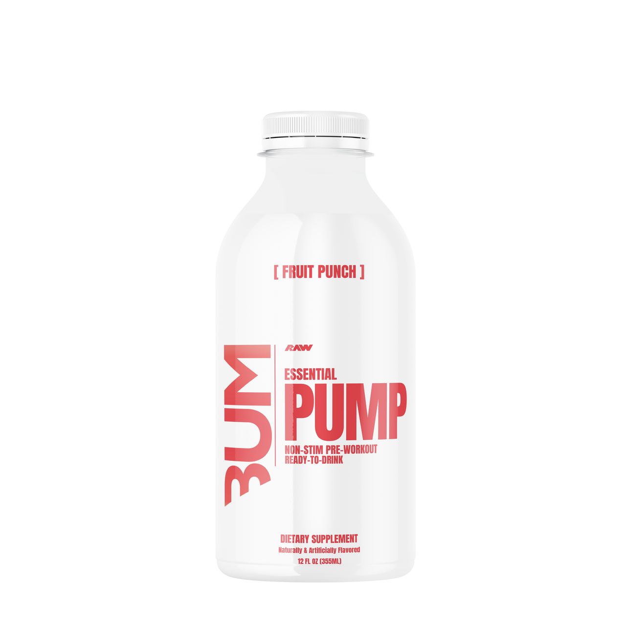Raw Cbum Drink 12 Onzas 12 Paquete Pre - Entreno Pump sin Estimulante Fruit Punch