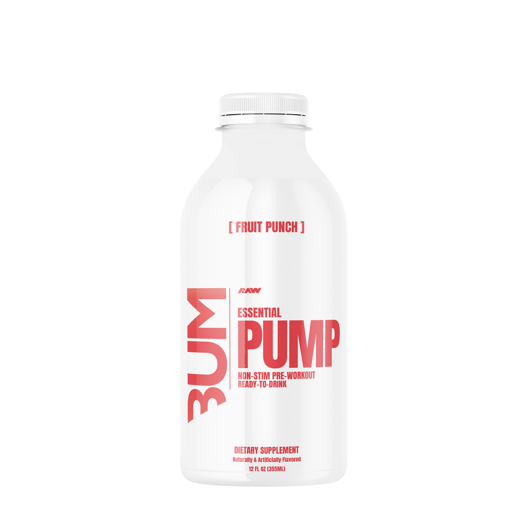 Raw Cbum Drink 12 Onzas 12 Paquete Pre - Entreno Pump sin Estimulante Fruit Punch