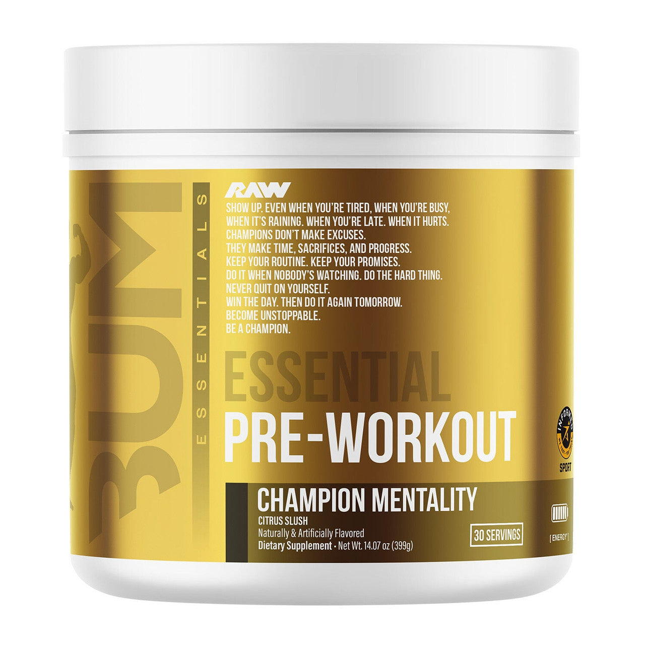 Raw Creatine Plus 30 Porciones Champion Mentality Citrus Slush