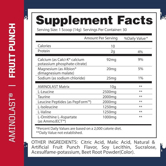 Gaspari Nutrition Aminolast 30 Porciones Fruit Punch