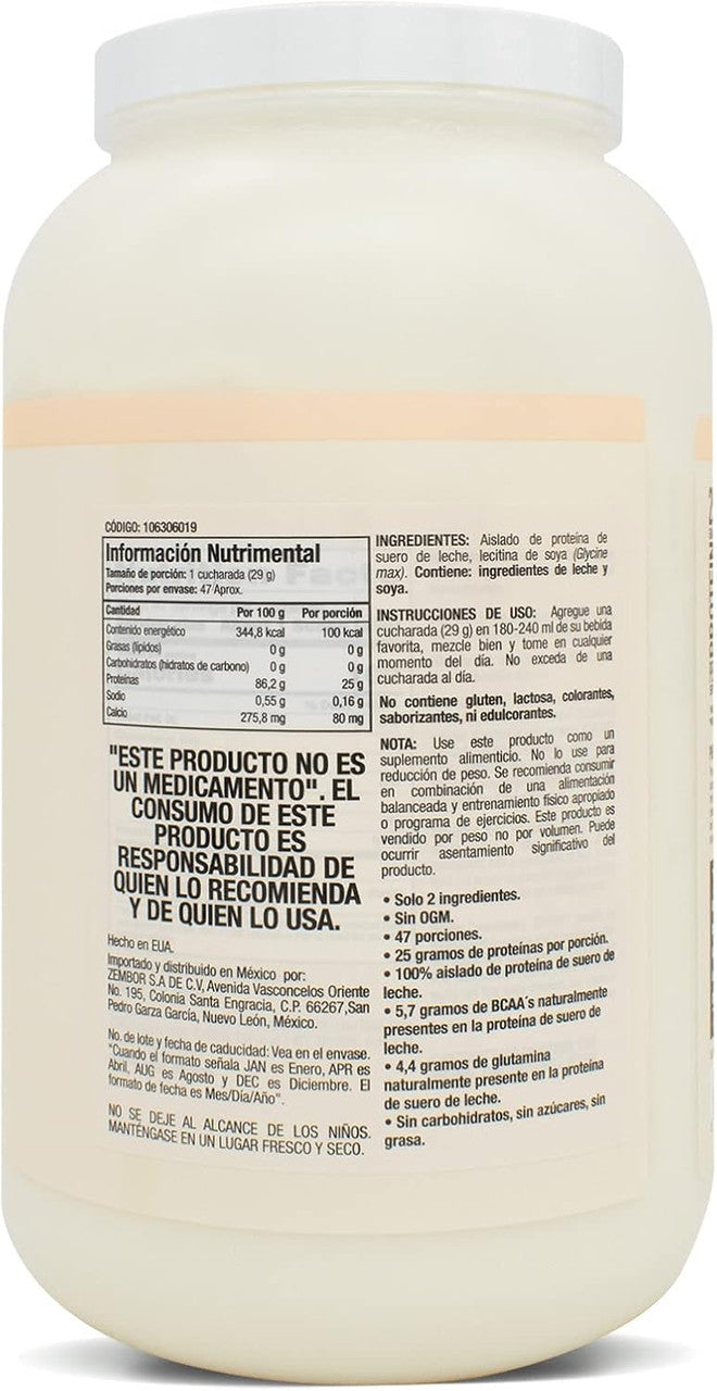 Nb Isopure Zero Carb 4 5 Libras sin Sabor