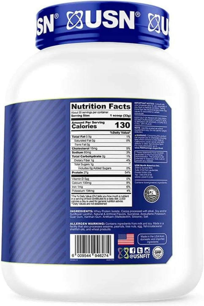 Usn Isopro 100 Whey Protein Aislado 4 Libras Chocolate