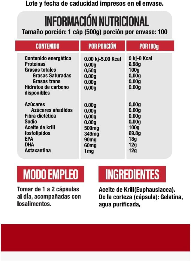 Superlabs Aceite de Krill 500Mg 100 Capsulas