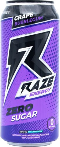 Raze Energy Lista para Beber 12 Paquete Grape Bubblegum