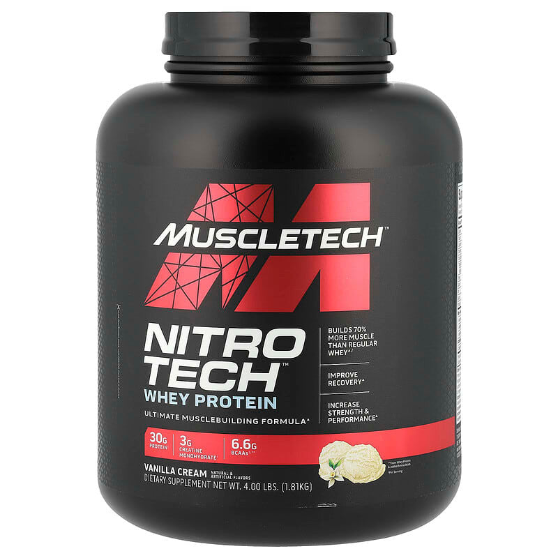 Muscle Tech Nitro Tech Whey Protein 4 Libras Vainilla Performance