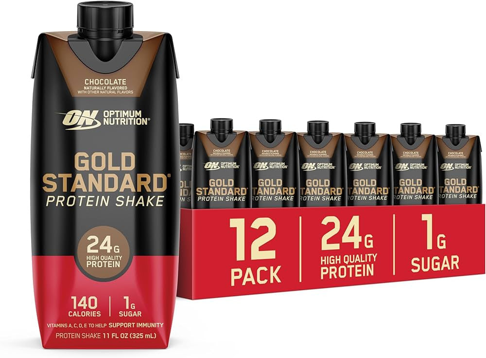 Optimum Nutrition Gold Std Protein Shake 325 ml 12 Paquete Chocolate