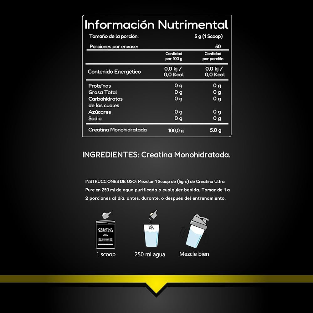 Bhp Creatina Monohidratada 250 Grs sin Sabor