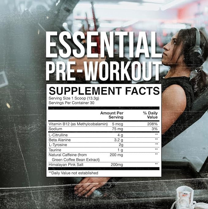 Raw Cbum Essential Pre - Entreno 30 Porciones Peach Mango