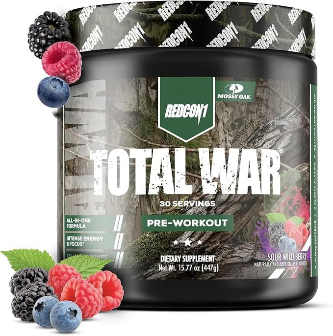 Redcon1 Total War Pre Work 30 Porciones Sour Wild Berry