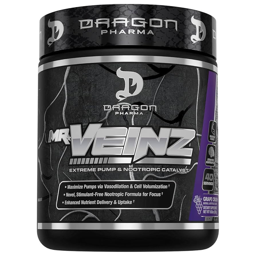 Dragon Pharma Mr Veinz Estimulante sin 40 Porciones Jacked Grape